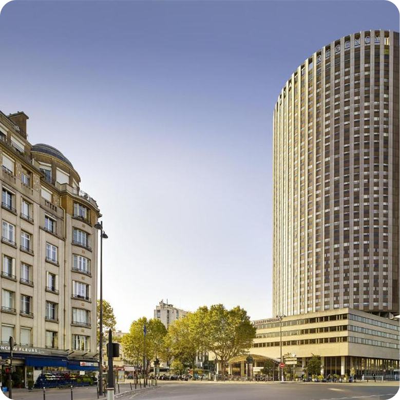 <strong>Hyatt Regency Paris Étoile</strong><br><strong>(1 night)</strong><br>Hyatt Regency Paris Étoile is near the Arc de Triomphe and offers rooms with city views. It also features a seasonal restaurant. Metro located directly outside hotel for easy transportation in Paris. Buffet breakfast included.