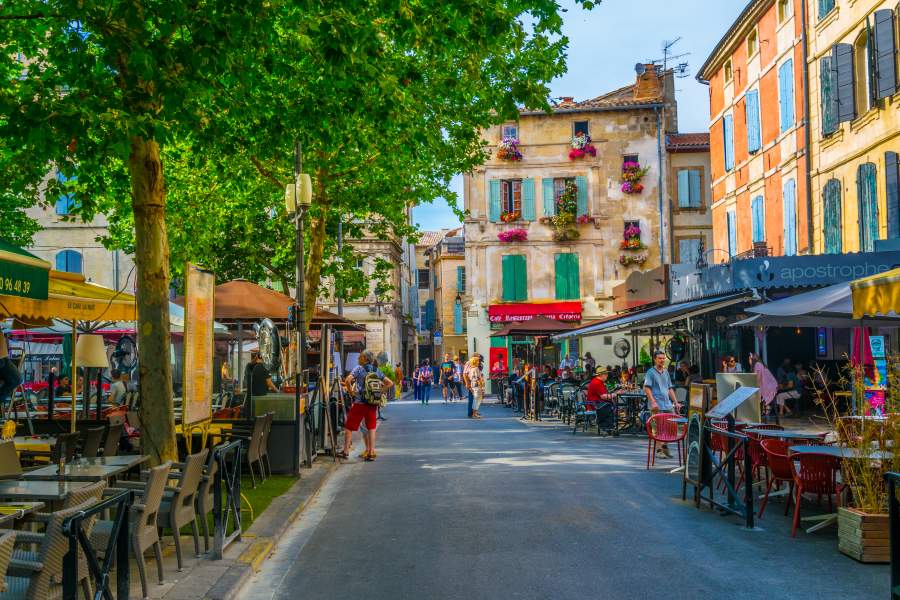 Colorful houses of Arles, Provence