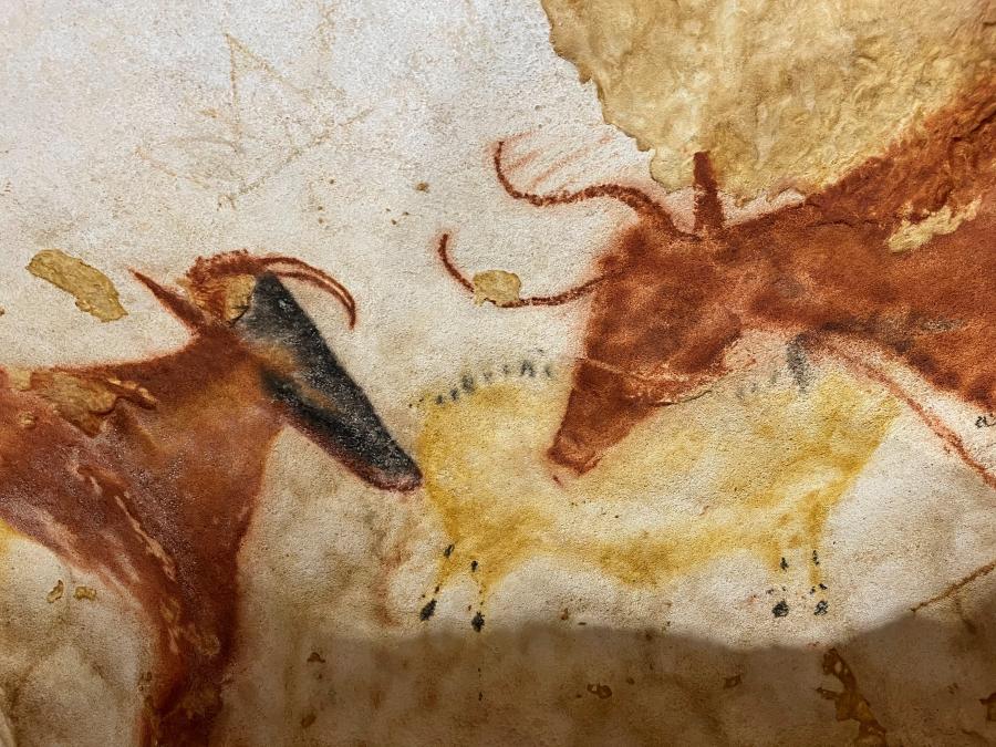 Prehistoric art of the Hall of the Bulls, reproduced at Lascaux IV in the Dordogne