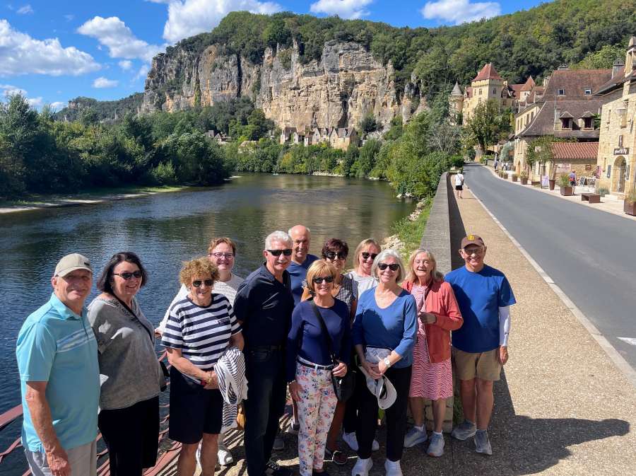 Tripusafrance small group tour enjoying the village of La Roque Gageac in the Dordogne