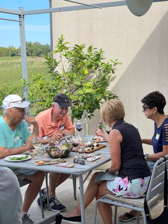 TripUSAFrance small group enjoying a winery lunch near Saint-Émilion