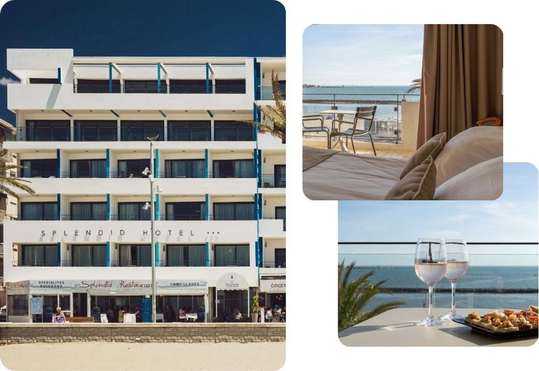 Bedroom with sea view and balcony Grau du Roi Splendid Hotel